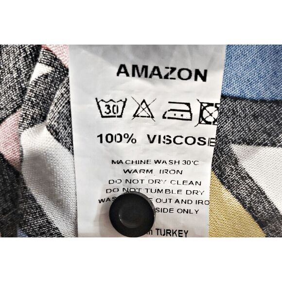 Big Dart Abstract Print Long Sleeve Button-up Hi-lo Top Size 12 - Picture 3 of 7